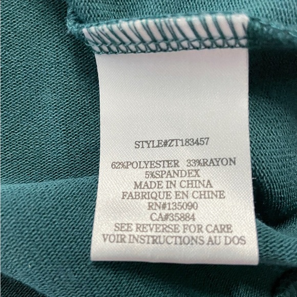 Z SUPPLY XS Deep Green Cross-Front V-Neck Long Sleeve Pullover Top Sweater - Picture 6 of 6